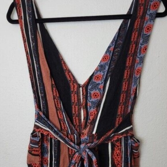 NWOT Free People Sz 10 All Shook Up Sleeveless Printed Tie Back Jumpsuit - Picture 10 of 13